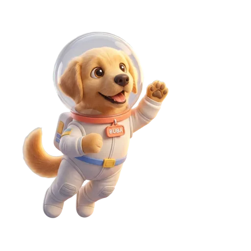 Buba, el perro astronauta, en modo entrenamiento