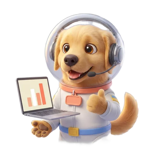 Buba, el perro astronauta, entrevistando candidatos por teléfono