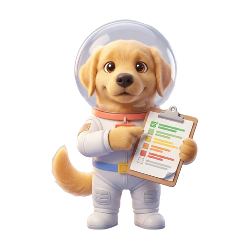 Buba, el perro astronauta, con un plan en la mano