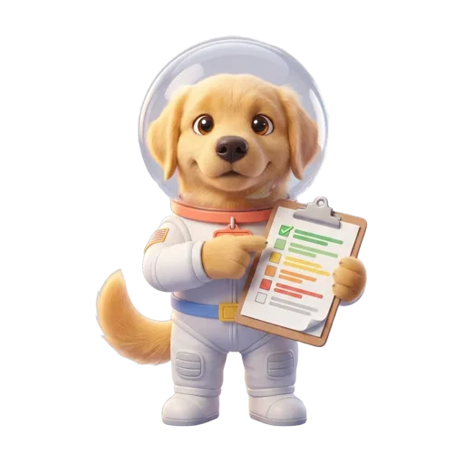 Buba, el perro astronauta, con un plan de trabajo para tiendas online